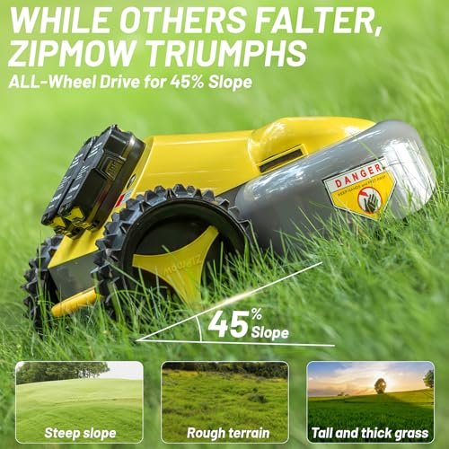 Cordless Remote Control Lawn Mower, Self-Propelled All-Wheel Drive, 45° Slope Climbing, 2