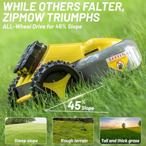 Cordless Remote Control Lawn Mower, Self-Propelled All-Wheel Drive, 45° Slope Climbing, 2
