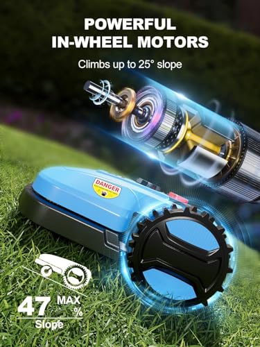 ACFARM Robotic Lawn Mower for 0.25 Acre 47% Slope, Automatic Lawnmower with 20V 4.0Ah Battery and APP Function, Docking Station and Garage Included