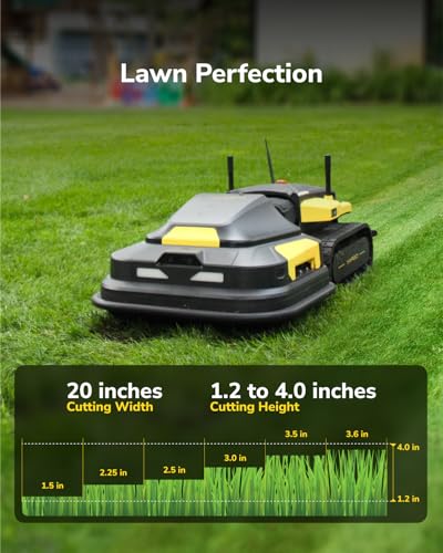 YARBO Robot Lawn Mower and Snow Blower, 70% Steep Slopes, AI Multi-Zone Mapping & 360° Obstacle Avoidance, RTK GPS, Modular Design