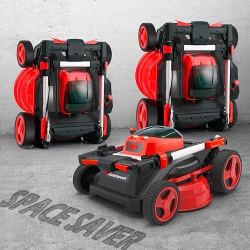 PowerSmart Lawn Mower - 80V Electric Lawn Mower, 26-Inch Electric Lawn Mower Cordless, Push Lawn Mower Lithium-Ion Dual-Force Cutting, Self Propelled Lawn Mower with 6.0Ah Battery & Charger for Garden