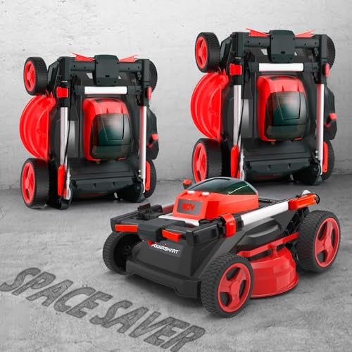 PowerSmart Lawn Mower - 80V Electric Lawn Mower, 26-Inch Electric Lawn Mower Cordless, Push Lawn Mower Lithium-Ion Dual-Force Cutting, Self Propelled Lawn Mower with 6.0Ah Battery & Charger for Garden