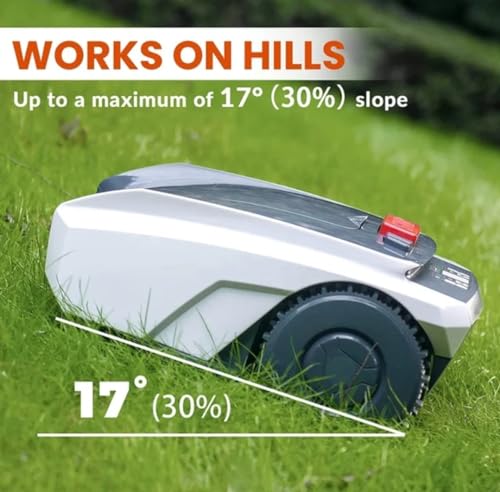 ChargeMate Fully Automatic Intelligent Lawn Mower,Garden Lawn Mower, Lawn Robot, Path Planning, Weatherproof, Safety Protection Device, Automatic Charging, for Lawn/Garden, Gray