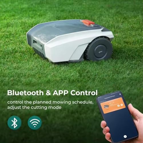 Robot Lawnmower for Gardens up to 1500㎡ 3D Obstacle Avoidance, Intelligent Path Planning, No-Entry Zone Setting, Logical Cutting