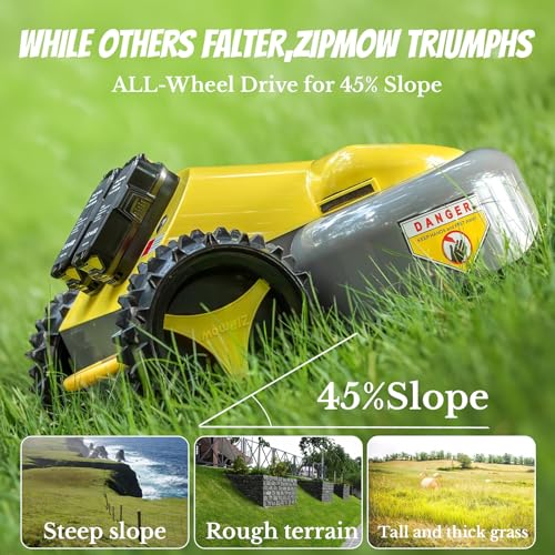 Remote Control Lawn Mower,Battery Powered Electric Lawn Mower Mower,Cut Height 2.0