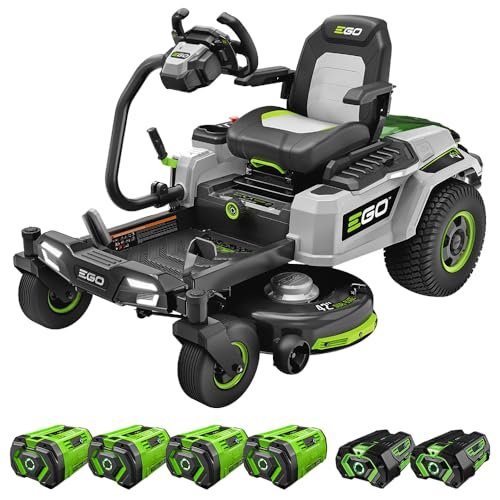 EGO POWER+ ZT4205S 56-Volt 42-Inch Z6 Zero Turn Riding Mower with e-Steerâ„¢ Technology, 4 x 12.0Ah Batteries, 700W Turbo Charger Included Plus 2 Extra BA2800T 5.0Ah Batteries