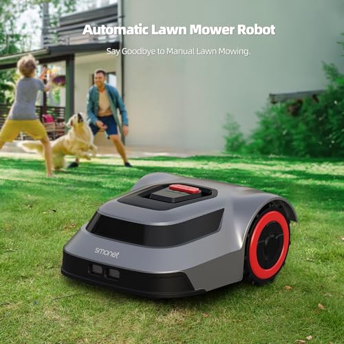 Robotic Lawn Mower with 590ft Boundary Wire for 0.25 Acre (1/4 Acre) Lawns, Auto Mapping & Auto Recharge, APP Control, 45% Slope Capability, Precise Location & Breakpoint Detection, IPX6 Waterproof