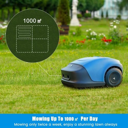 Hookii Robot Lawn Mower, Automatic Robotic Lawnmower for 1/4 Acres Lawn, Mowing Path Planning, 33% Slope, Cut Height 0.78