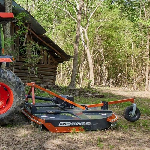 Titan Attachments 6 FT PRO Series Rotary Cutter, for Cat 1 Tractors with Rear 3 Point Hitch, Cast Iron Gear Box with Slip Clutch PTO Shaft, Brush Cutter Attachment, Mulches with Rear Discharge