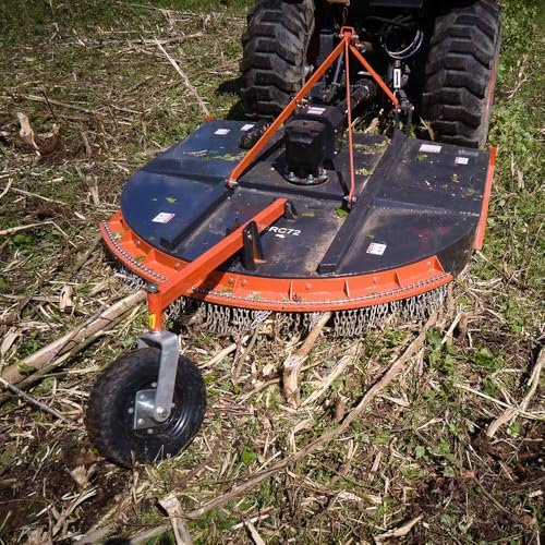 Titan Attachments 6 FT PRO Series Rotary Cutter, for Cat 1 Tractors with Rear 3 Point Hitch, Cast Iron Gear Box with Slip Clutch PTO Shaft, Brush Cutter Attachment, Mulches with Rear Discharge