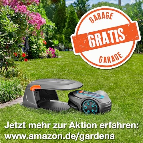 GARDENA 15202-20 SILENO Minimo - Automatic Robotic Lawn Mower, with Bluetooth app and Boundary Wire, one of The quietest in its Class, for lawns up to 5400 Sq Ft, Made in Europe, Grey