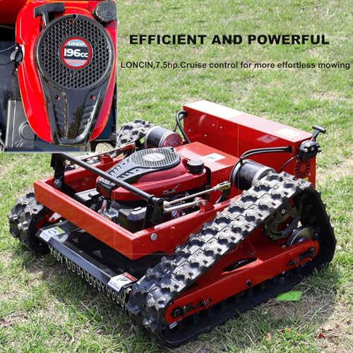 DANWIWEE Remote Control Robotic Lawn Mower, Automatic Track Lawn Mower for 45° Slope, Adjustable Cutting Height, All Terrain Grass Cutter Yard Mower USA Stock