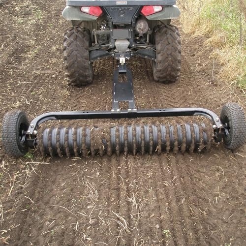 Field Tuff 72 Inch Cultipacker 3 Point Hitch Black Durable Agricultural Implement for Soil Preparation and Seed Bed Firming, Black