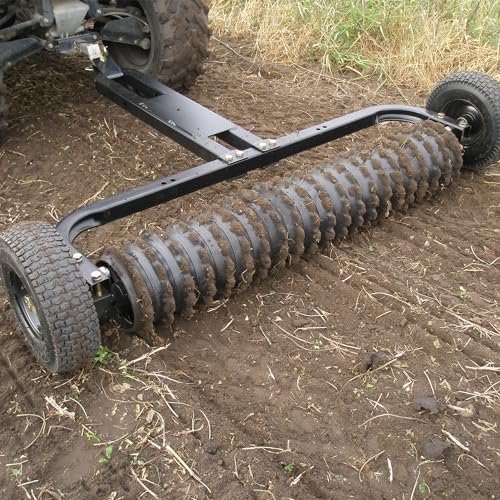 Field Tuff 72 Inch Cultipacker 3 Point Hitch Black Durable Agricultural Implement for Soil Preparation and Seed Bed Firming, Black