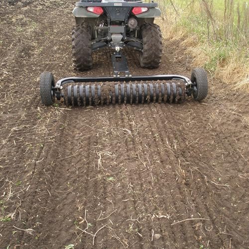 Field Tuff 72 Inch Cultipacker 3 Point Hitch Black Durable Agricultural Implement for Soil Preparation and Seed Bed Firming, Black